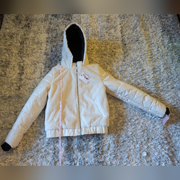 Jessica Simpson White Hooded Puffer Jacket